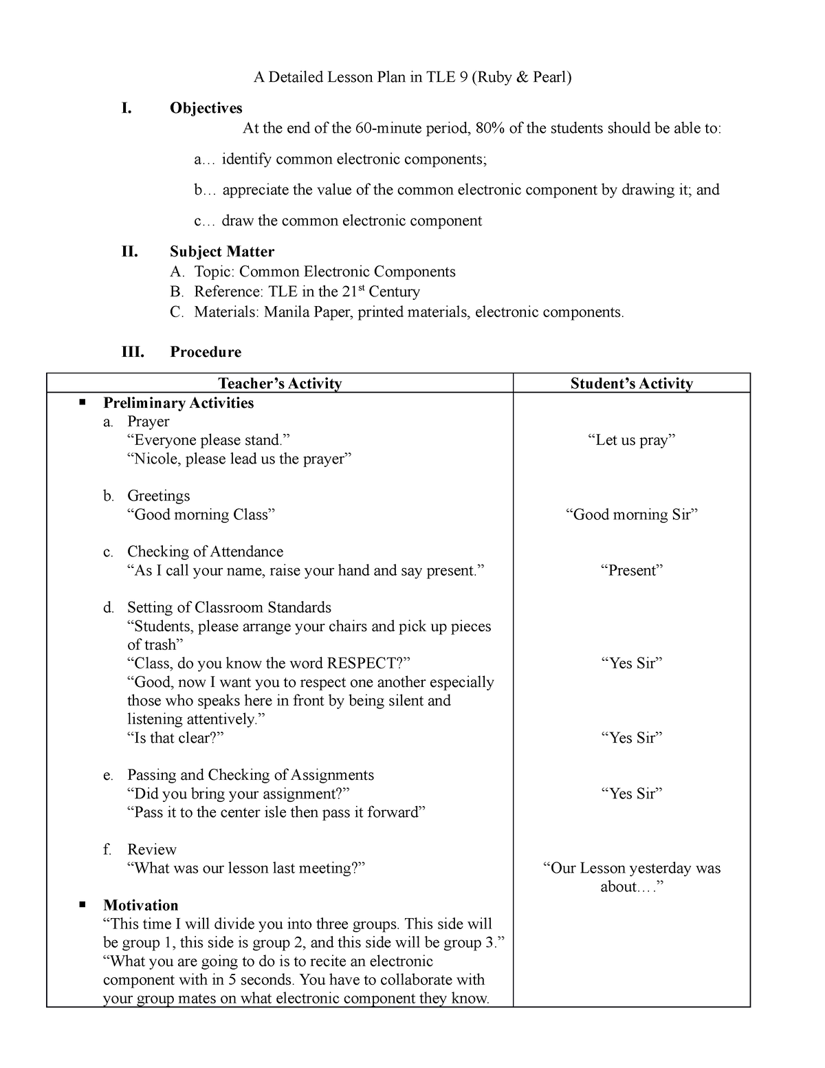 informative essay detailed lesson plan