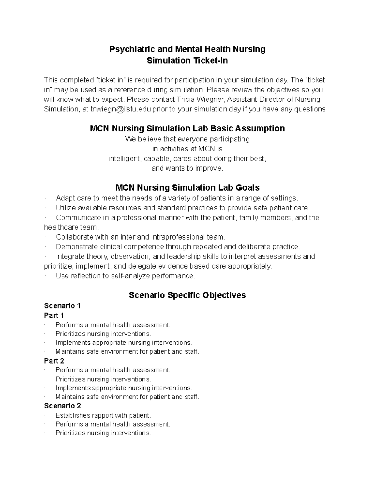 Psych Ticket In - Psychiatric and Mental Health Nursing Simulation ...