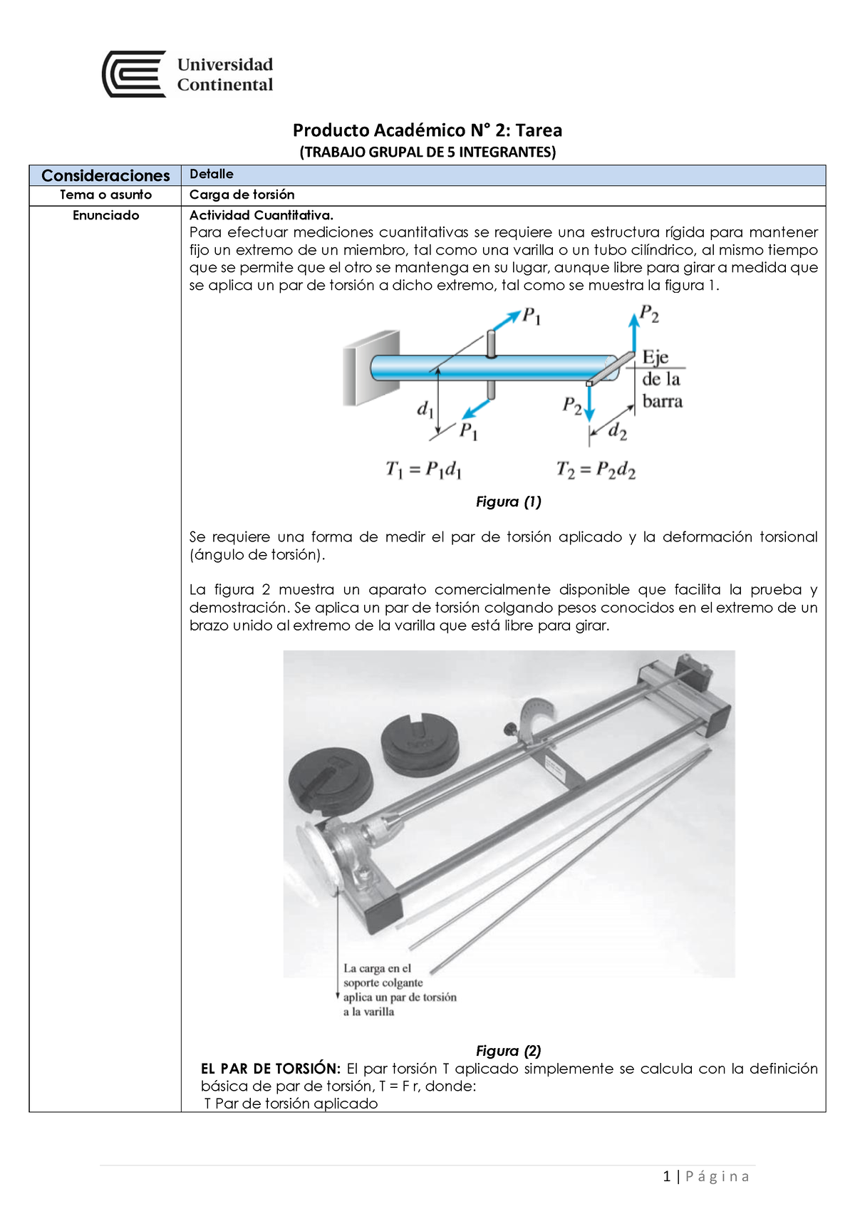 PA 2 Resistencia De Materiales - Producto Académico N° 2: Tarea ...