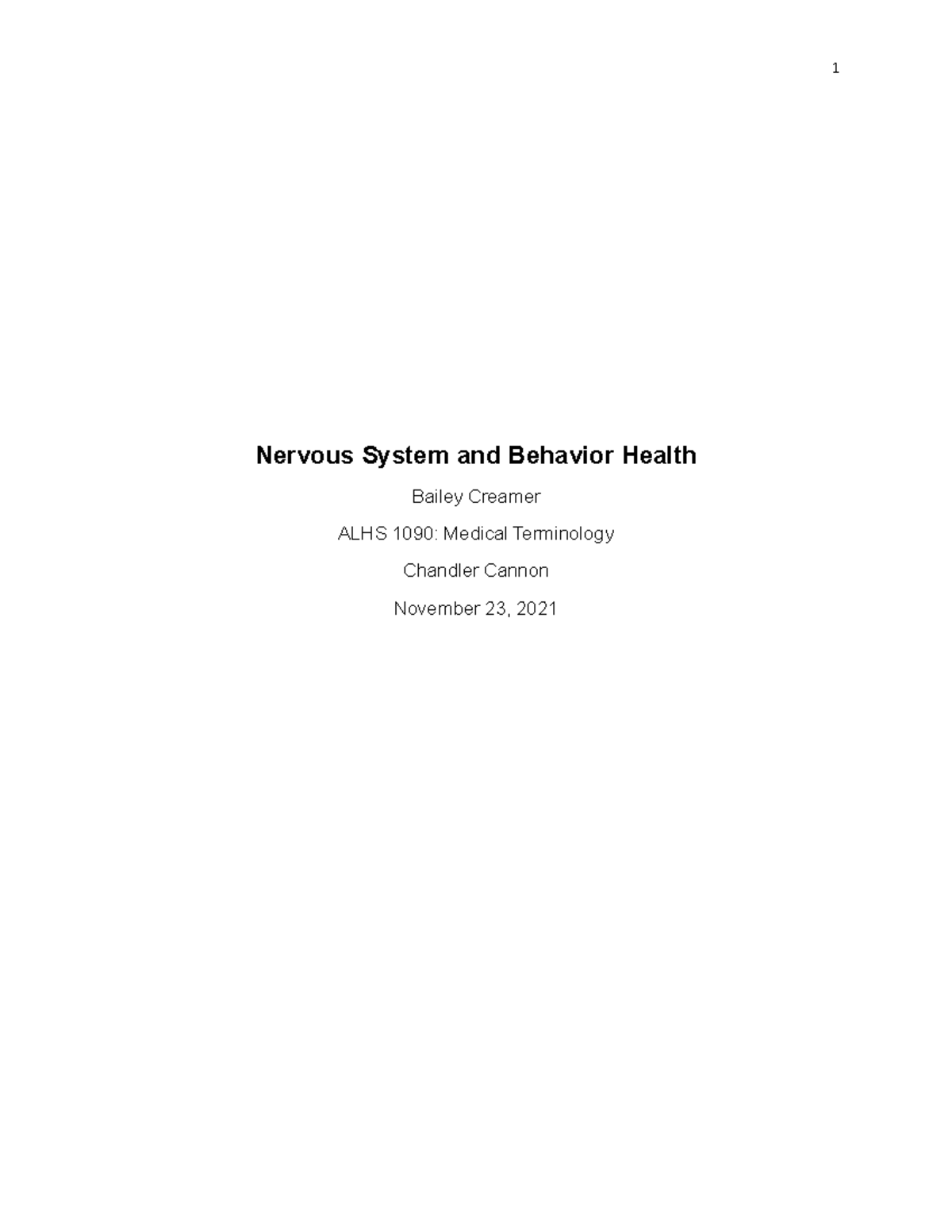 The Nervous System And Behavioral Health - Nervous System And Behavior ...