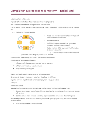 Ragan Econ 208 lecture notes - Microeconomics Midterm 1 Notes Chapter 1 ...