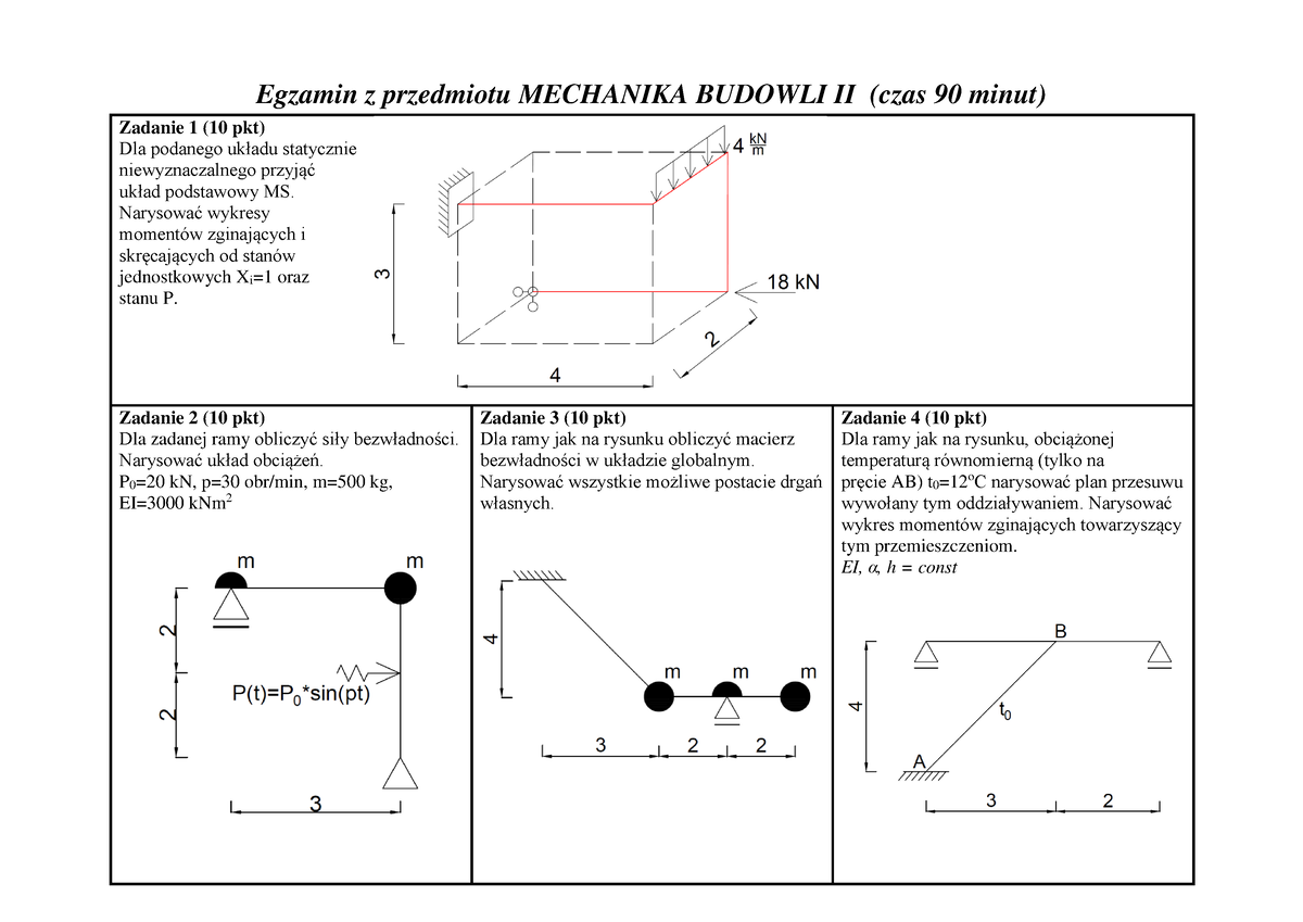 Egzamin MB2 2021 Online Zadania - Egzamin Z Przedmiotu MECHANIKA ...