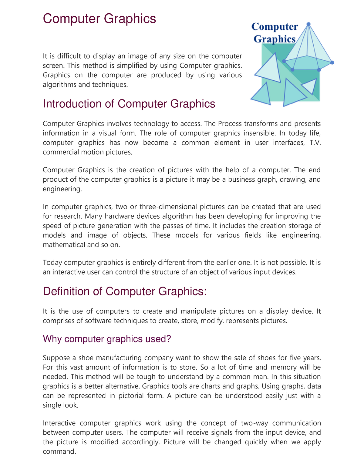 computer graphics bachelor thesis