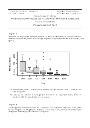 Skript Kopie Statistik V Wahrscheinlichkeitstheorie Tu Dortmund Studocu