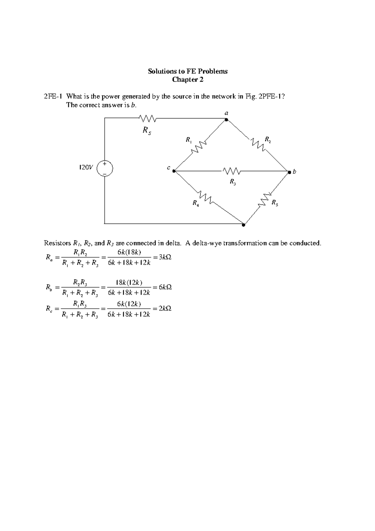 Elektriciteit examenvragen oplossingen 97602 - Solutions to FE Problems ...