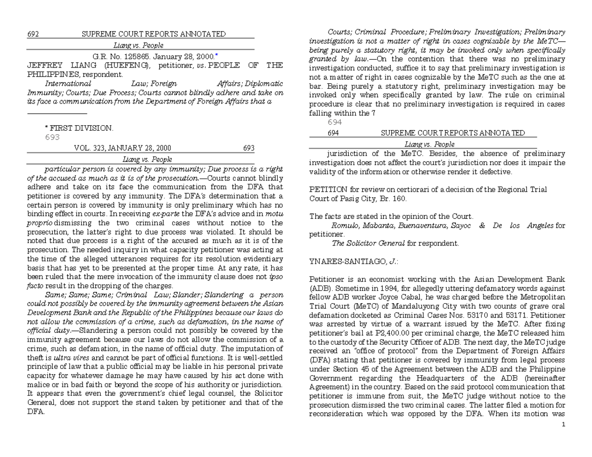 3 - Liang v. People - 1 692 SUPREME COURT REPORTS ANNOTATED Liang vs ...