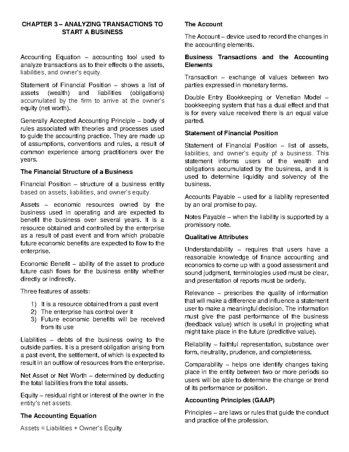 Chapter 3 - Financial Accounting and Reporting - CHAPTER 3 – ANALYZING ...