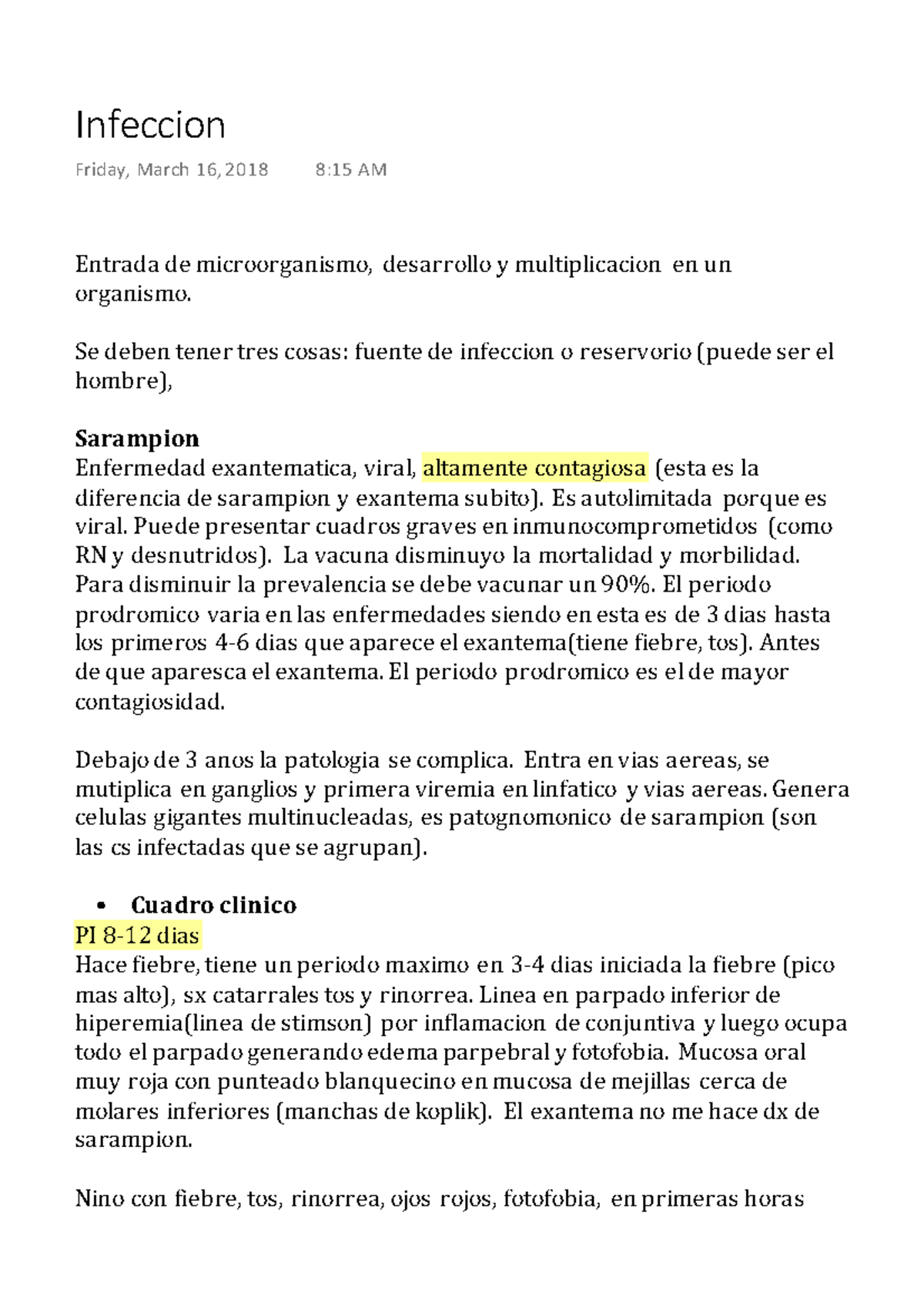 exantema subito o sarampion