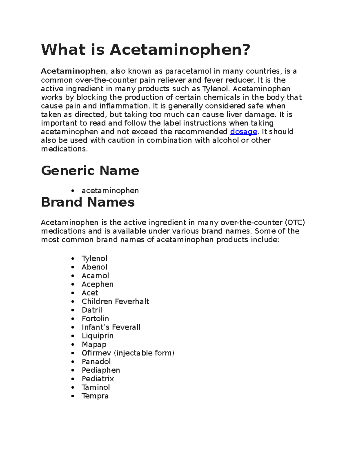 What is Acetaminophen lam What is Acetaminophen? Acetaminophen