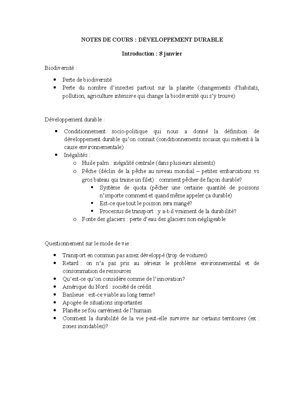 Notes de cours développement durable (1ère partie) - GEO1312 - UdeM ...