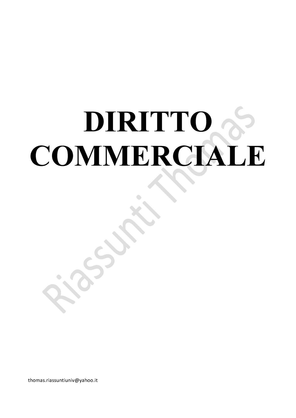 Campobasso - riassunto - Manuale di diritto commerciale - DIRITTO ...