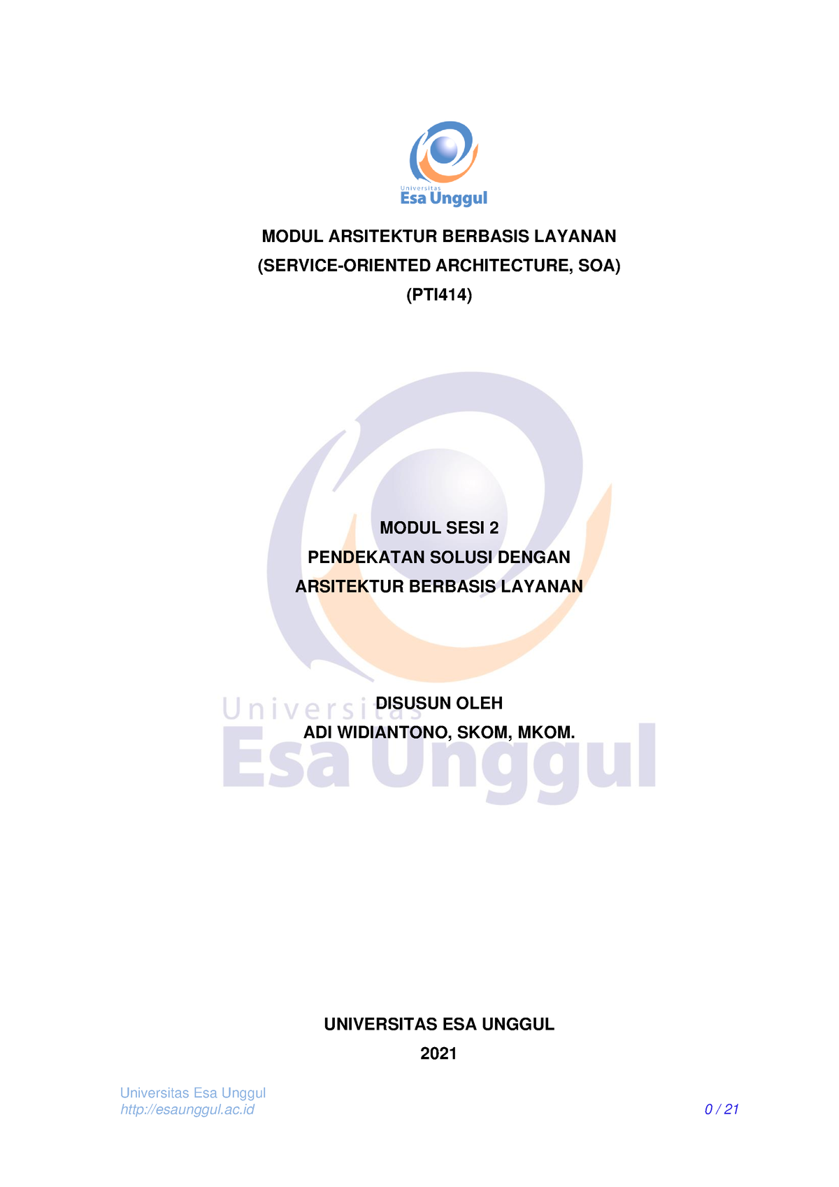 2 PTI414 Modul - PENDEKATAN SOLUSI DENGAN ARSITEKTUR BERBASIS LAYANAN ...