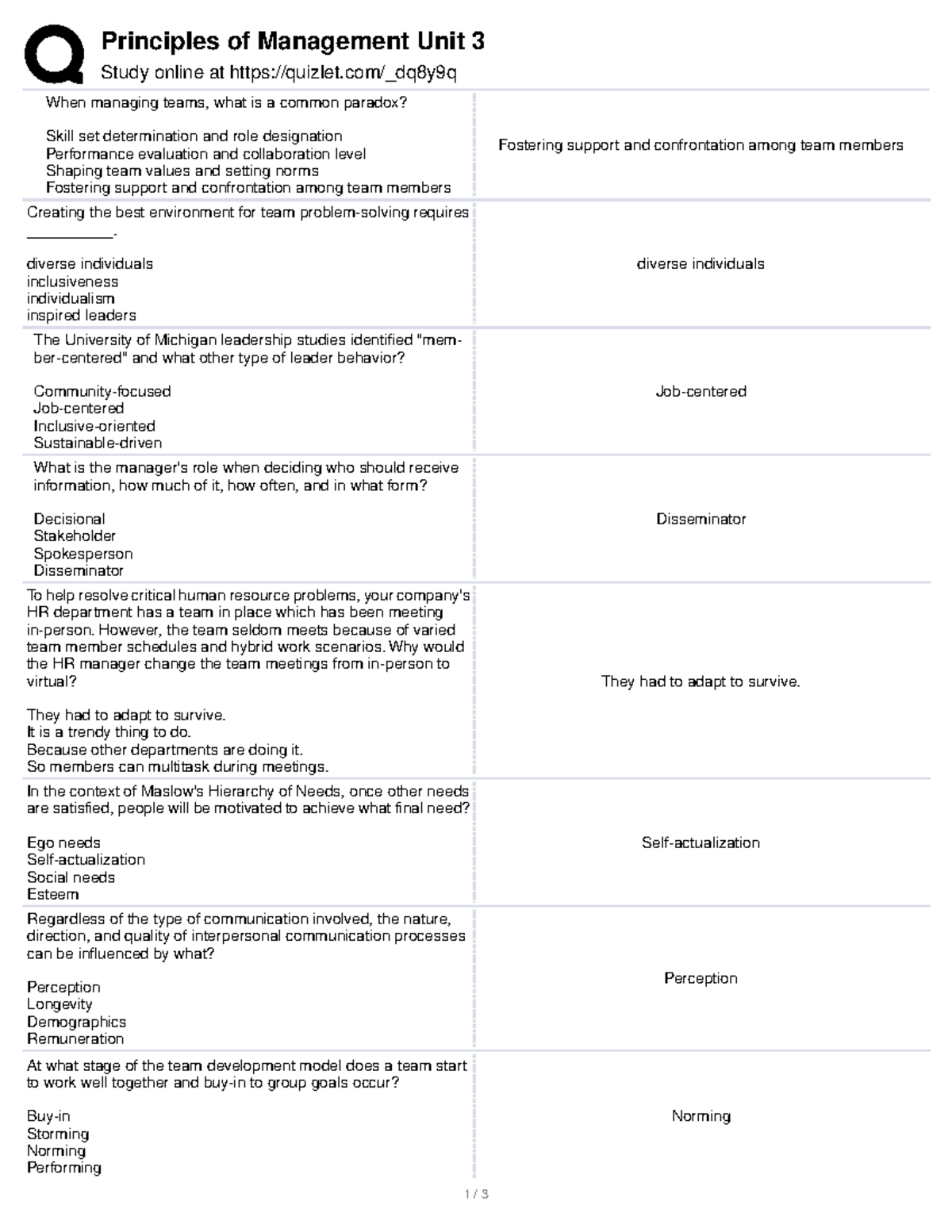 Unit 3 Milestone - Principles of Management Unit 3 Study online at ...