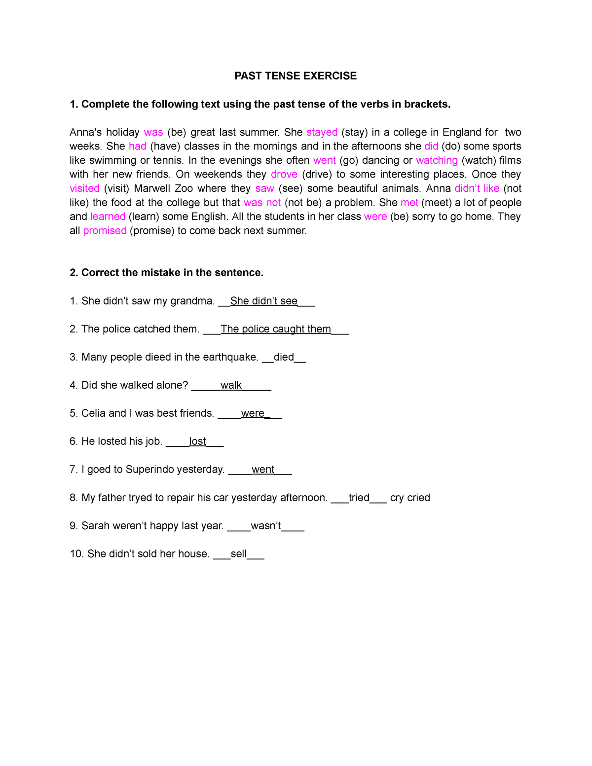 practice-past-tenses-past-tense-exercise-complete-the-following-text