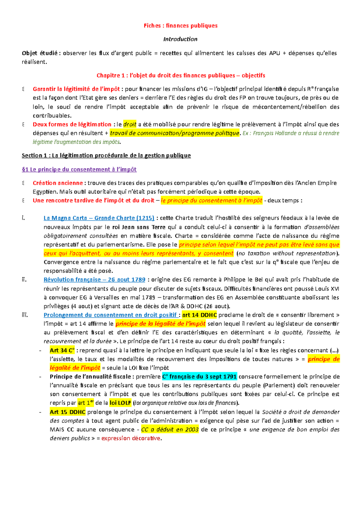 Finances Publiques - Cours - Fiches : Finances Publiques Introduction ...