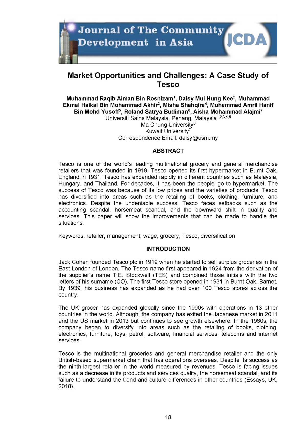 market opportunities and challenges a case study of tesco