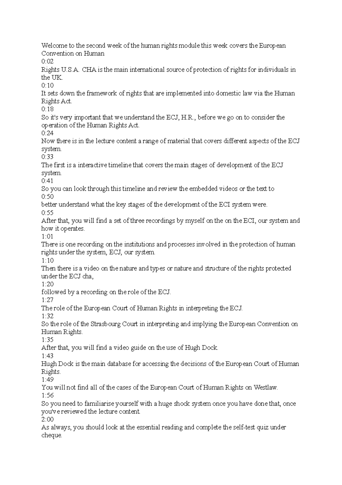 Human Rights Notes WEEK 2 - Welcome to the second week of the human ...
