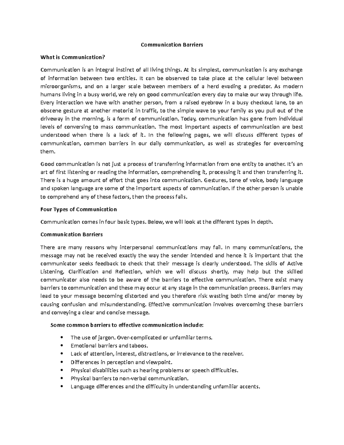 Communication Barriers - Communication Barriers What is Communication ...