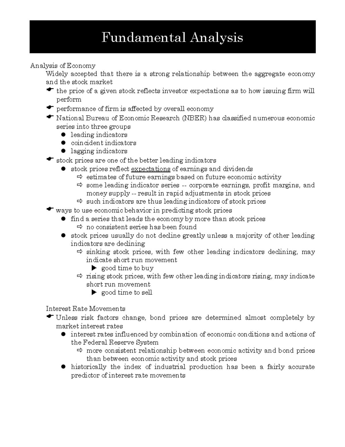 Fundamentalanalysis - 2011 Class Notes - Fundamental Analysis Analysis ...