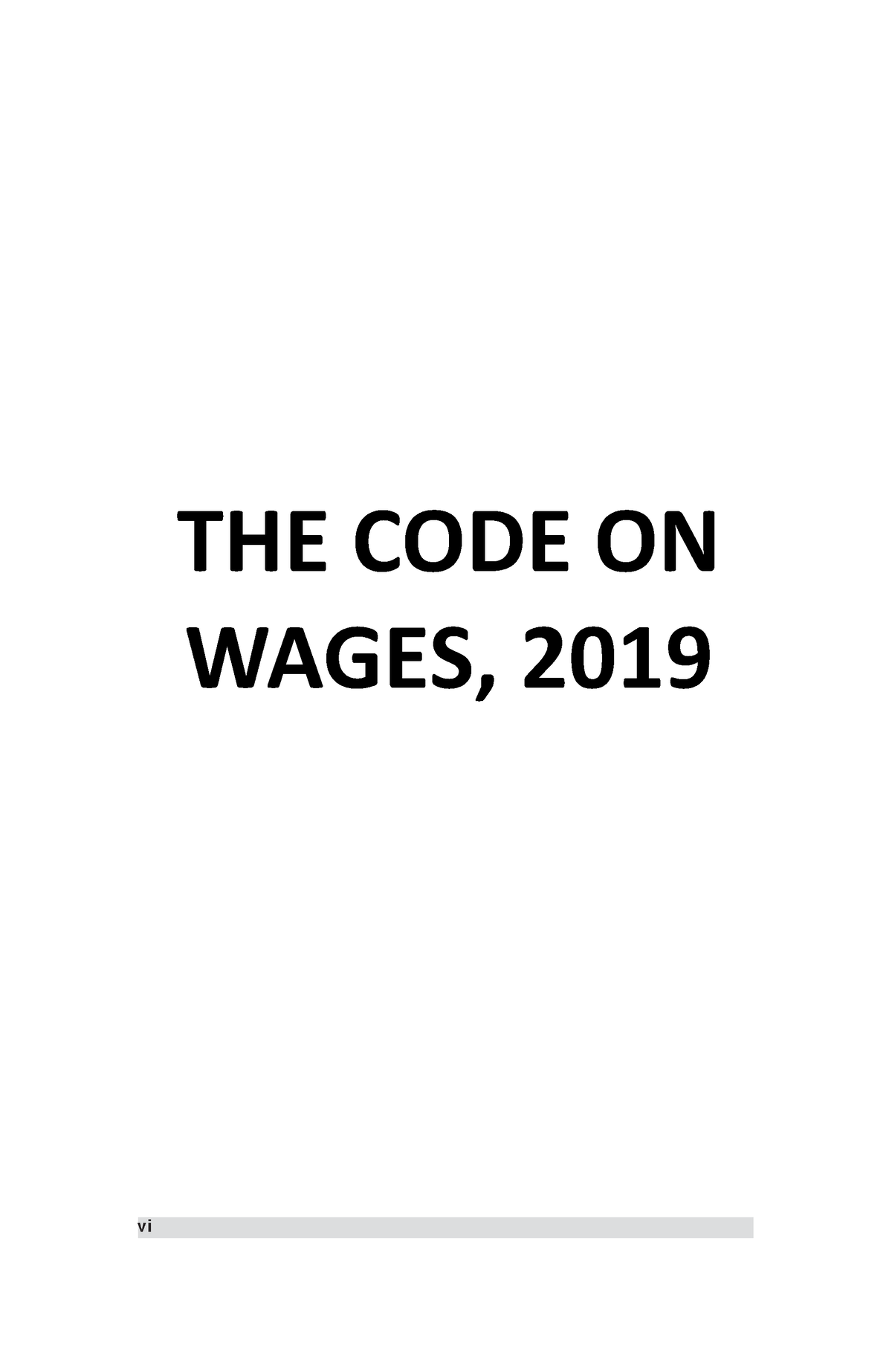 Handbook On Code On Wages (my Material) - THE CODE ON WAGES, 2019 Vi ...