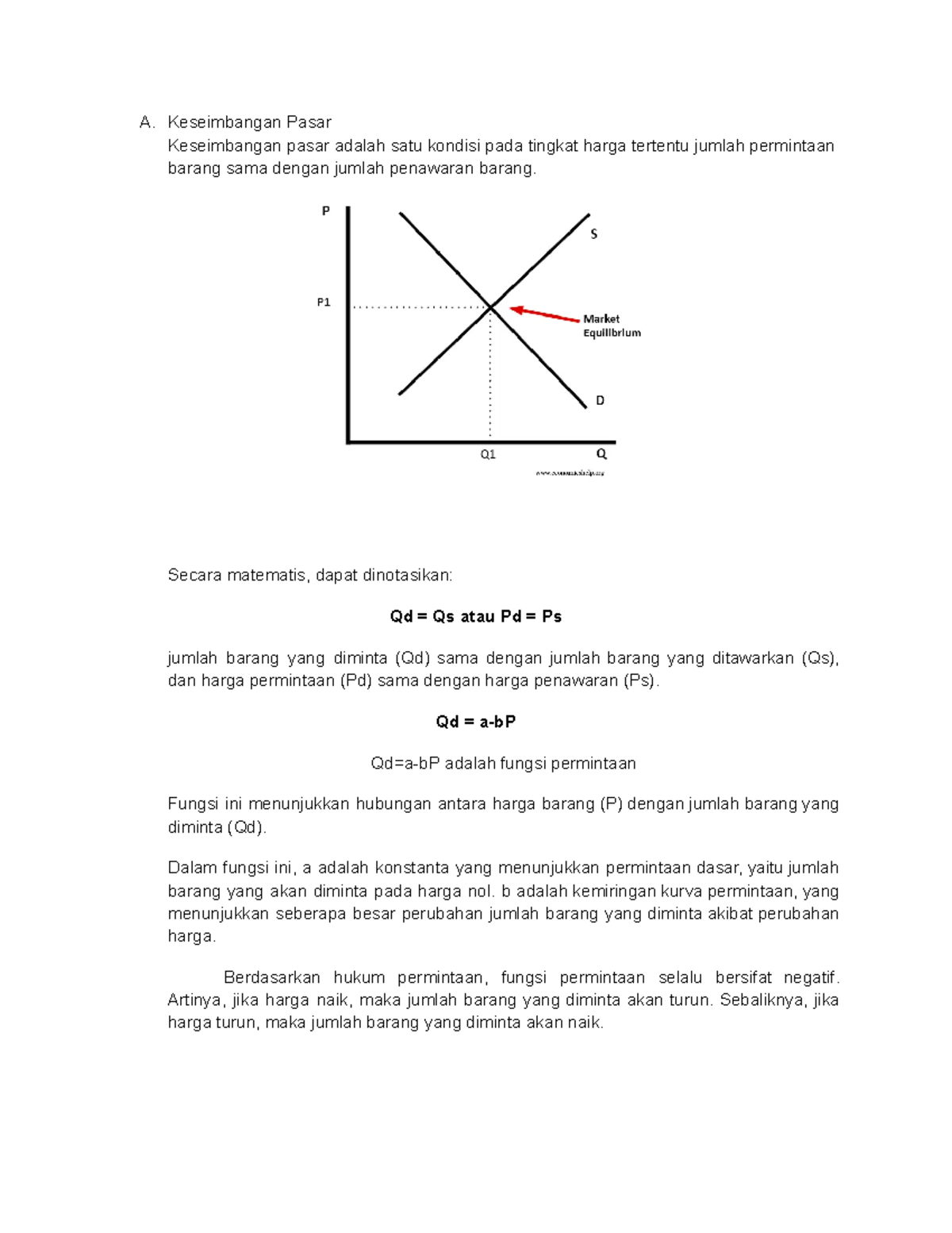Keseimbangan Pasar - A. Keseimbangan Pasar Keseimbangan Pasar Adalah ...
