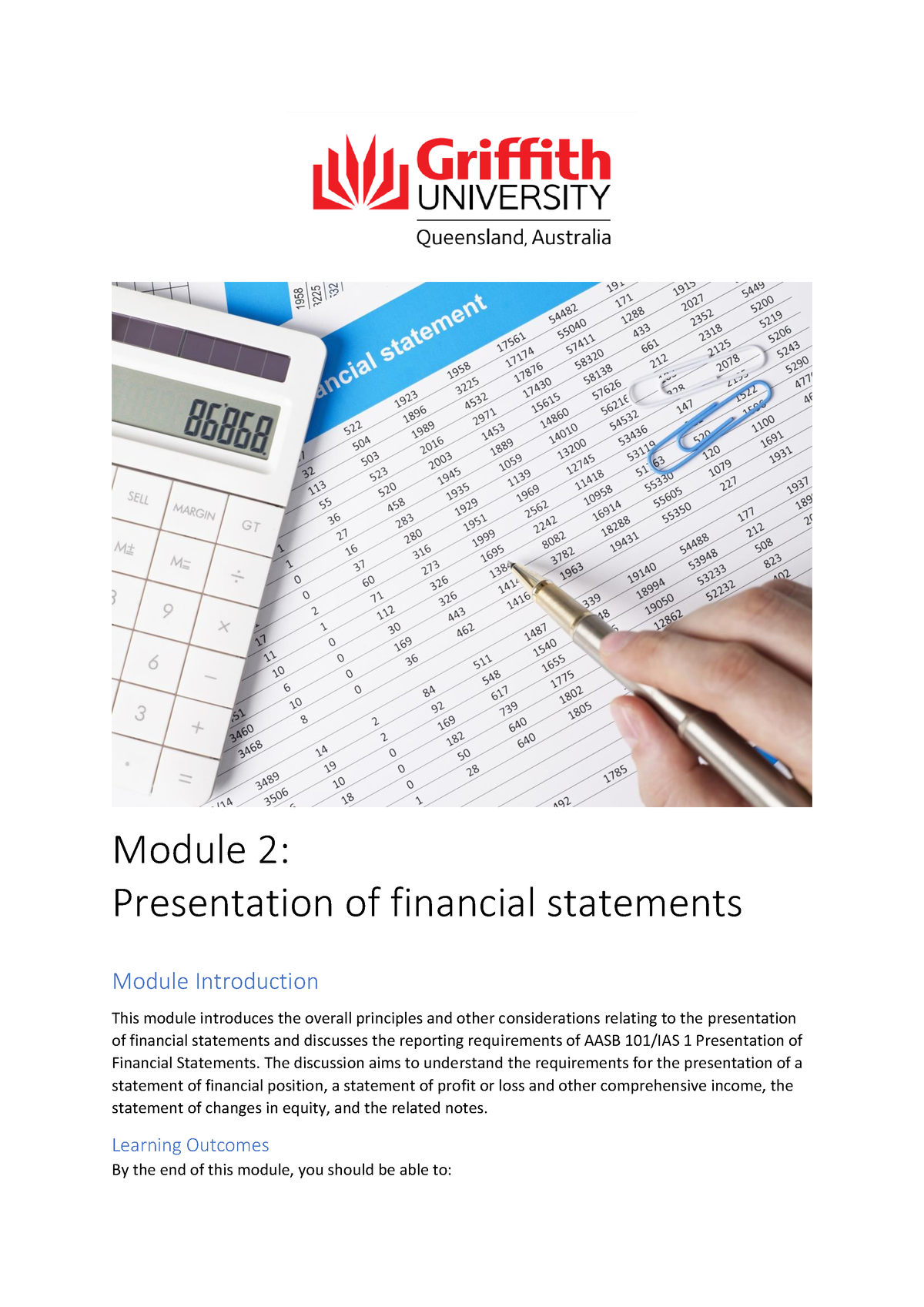 presentation of financial statements studocu