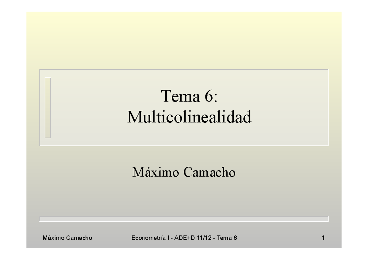 Multicolinealidad - Investigación pracitca de la materia de econometría ...