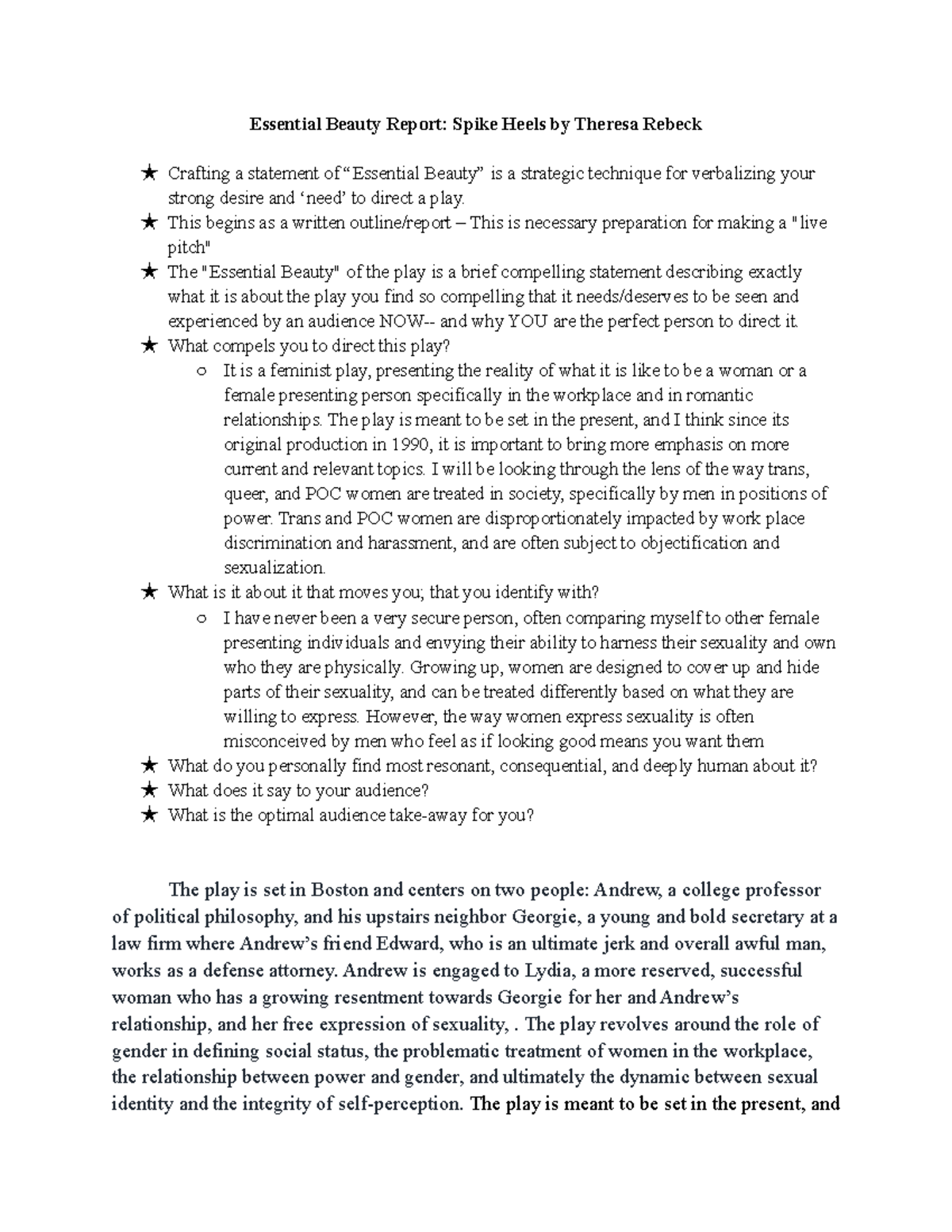 Essential Beauty Report - ★ This begins as a written outline/report ...