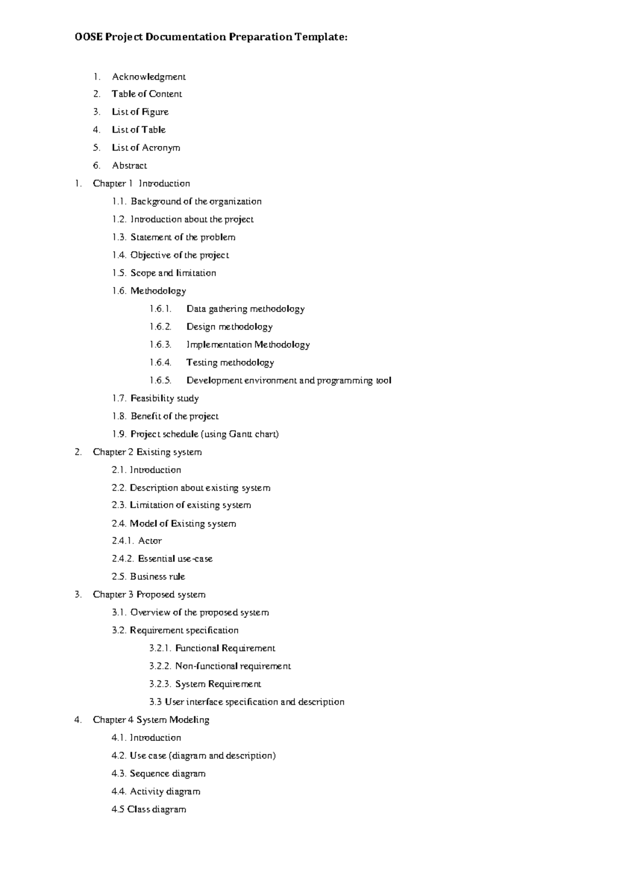 OOSE Project Documentation Preparation Template - OOSE Project ...