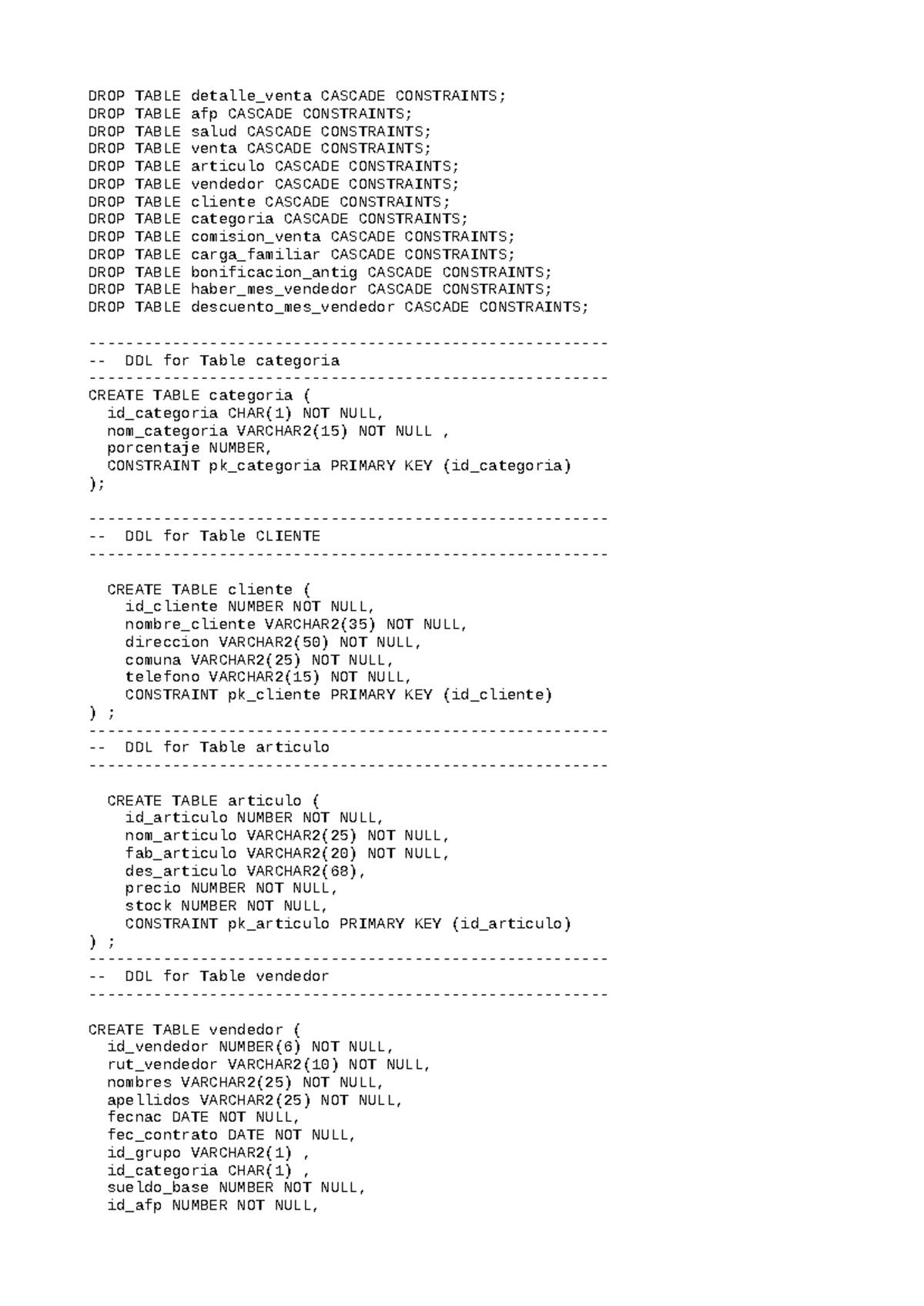 SOLUCION PRUEBA PARCIAL N°1 MDY3131 FORMA A DROP TABLE detalle_venta