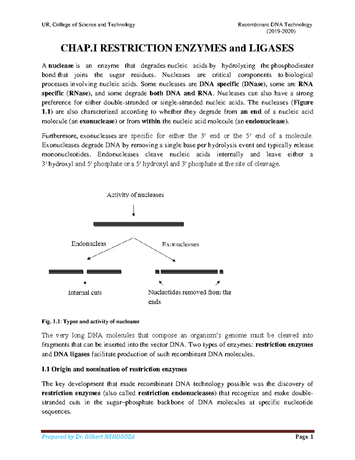 Recombinant DNA Technology-Chapt 1 - (2019- 2020 ) CHAP RESTRICTION ...