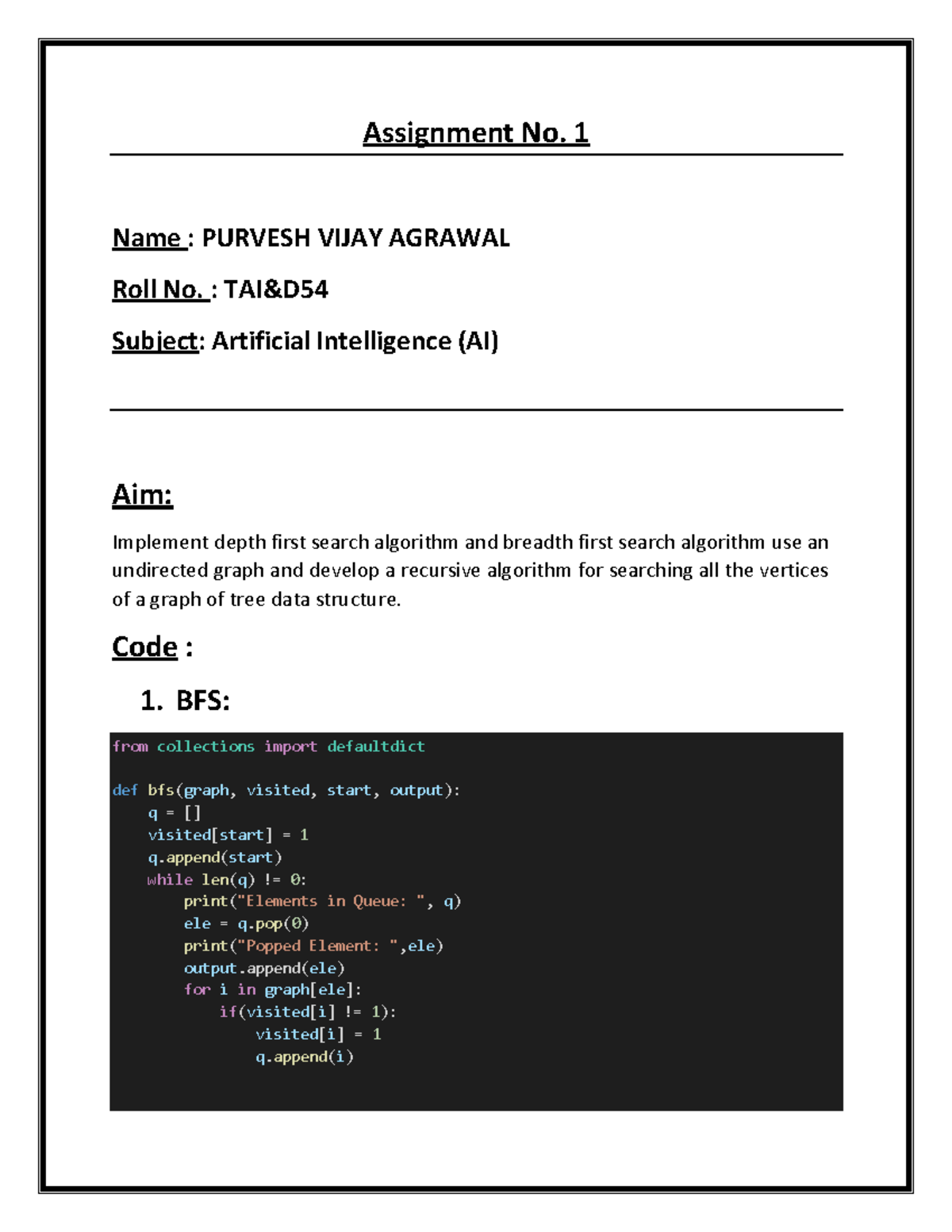 Assignment No 1(AI) - practical code - from collections import ...