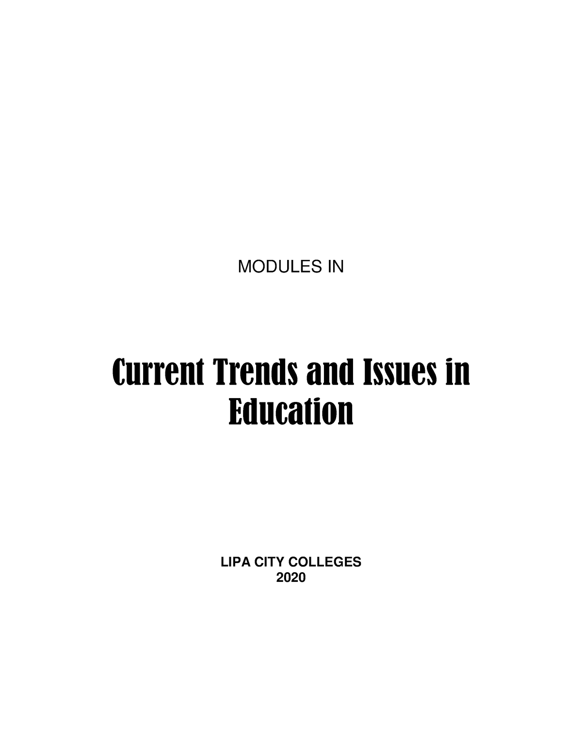 Official ModuleCurrentTrendsandIssuesinEducationBook MODULES