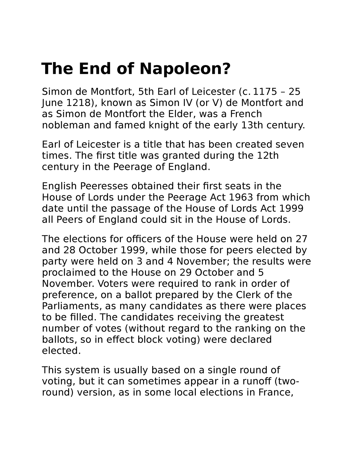 12 GED103 Napoleon Analysis of History and Facts Readings in