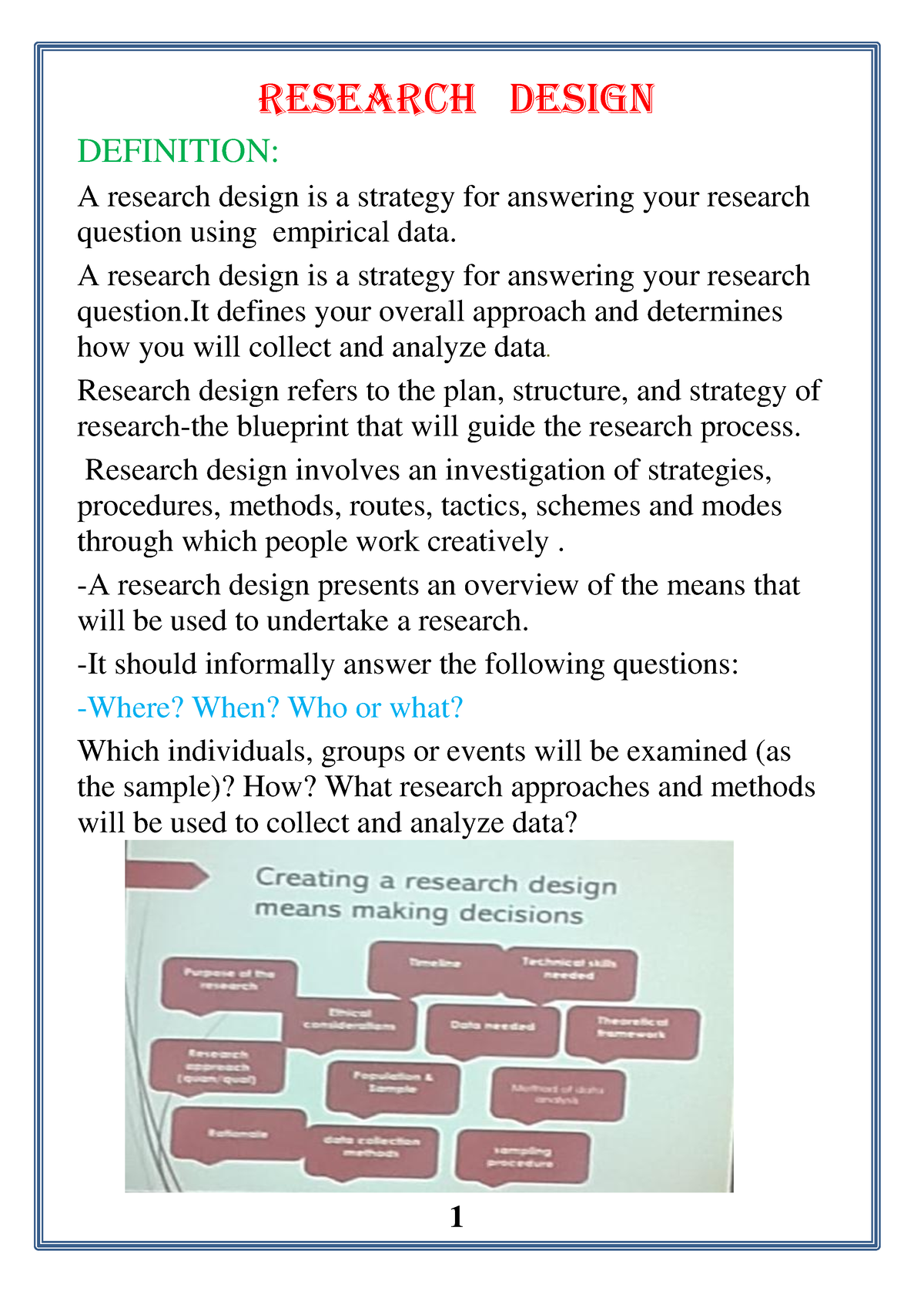 research design definition business