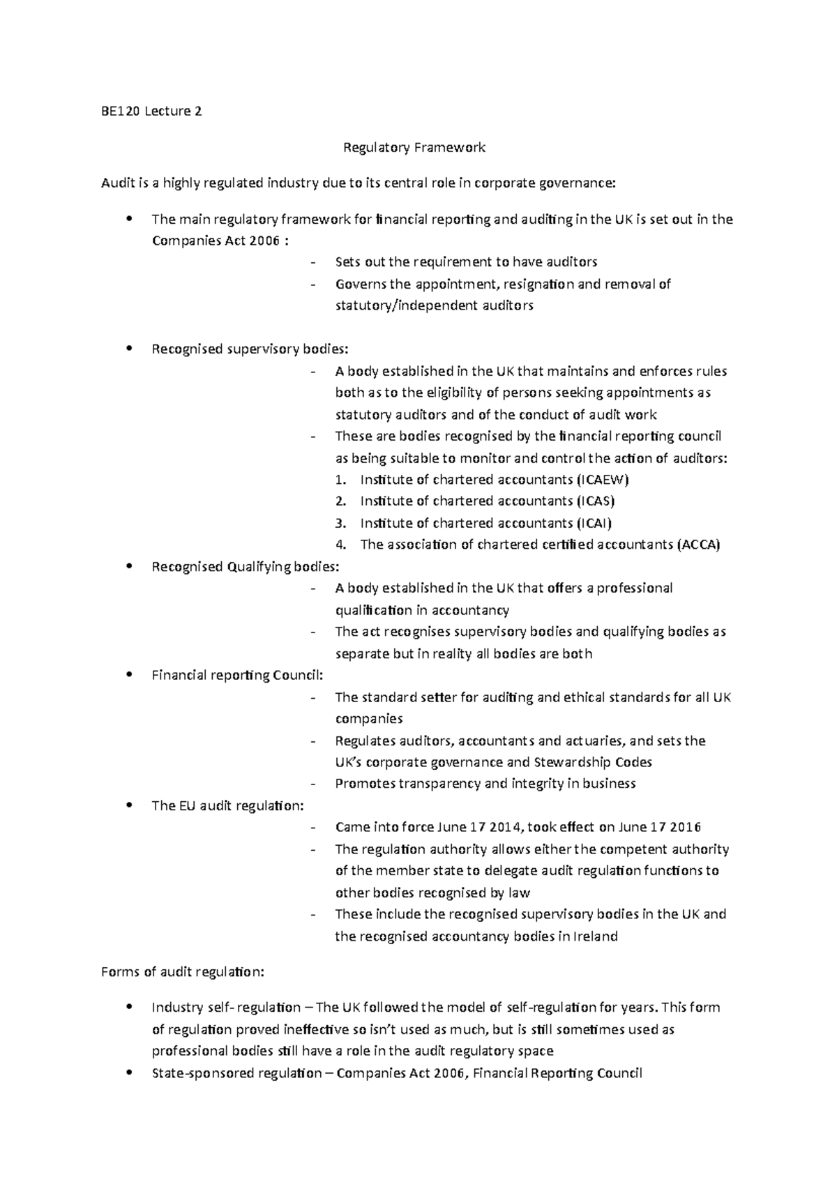 Regulatory framework - Institute of chartered accountants (ICAEW) 2 ...