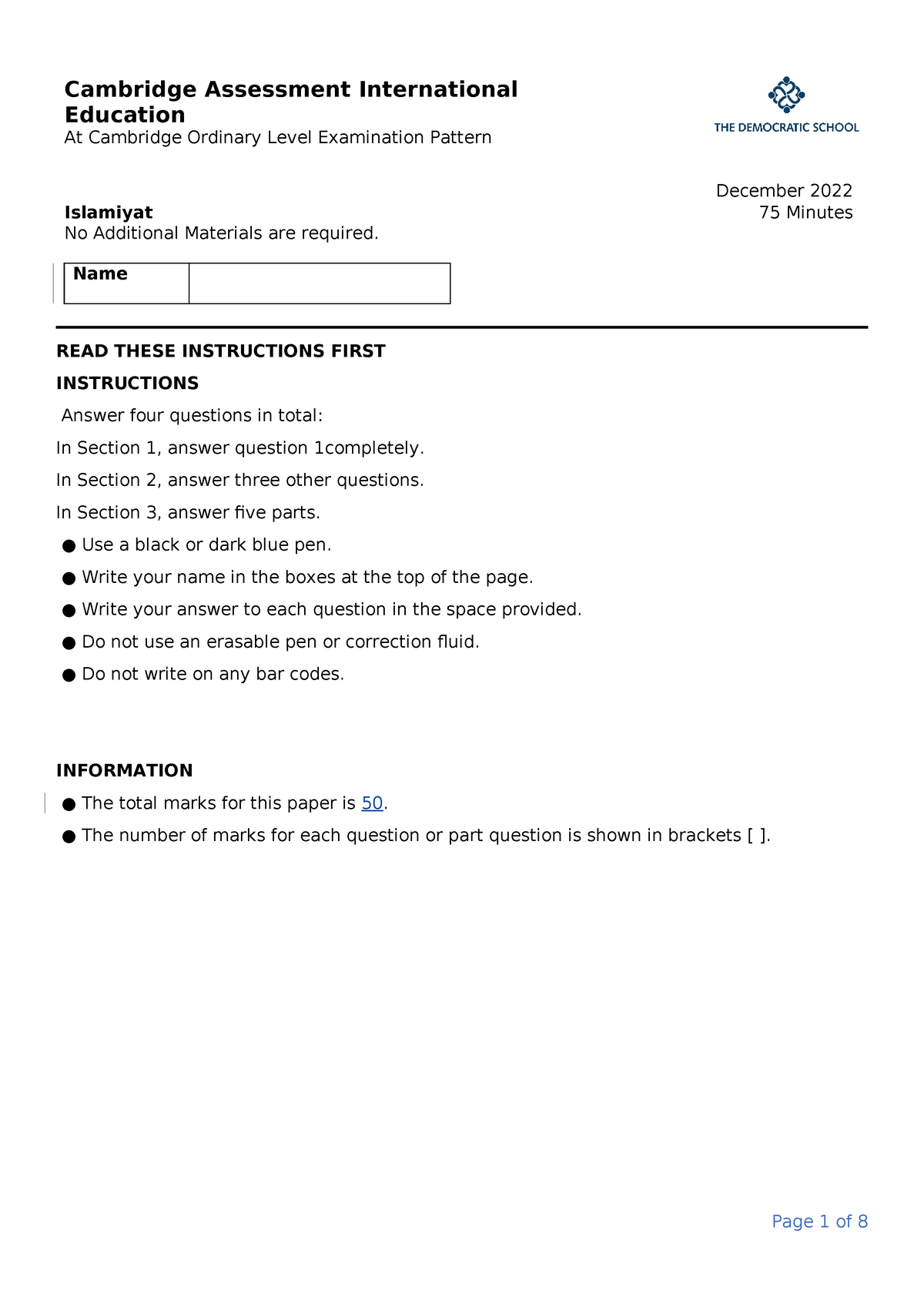 islamic-studies-mock-test-final-cambridge-assessment-international