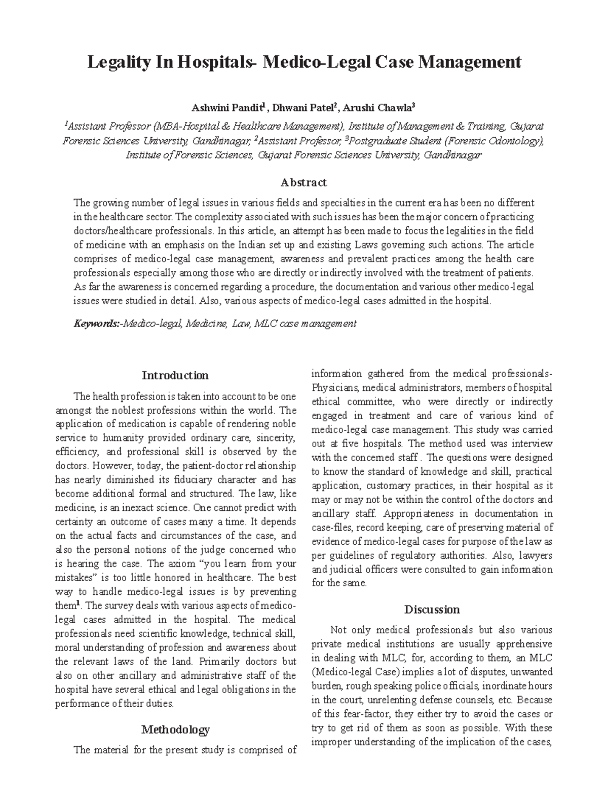 Ojsadmin,+4 - Law Notes - Legality In Hospitals- Medico-Legal Case ...