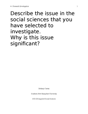 Scs200 Applied Social Science - Concept Map And Paper Concept Map And ...