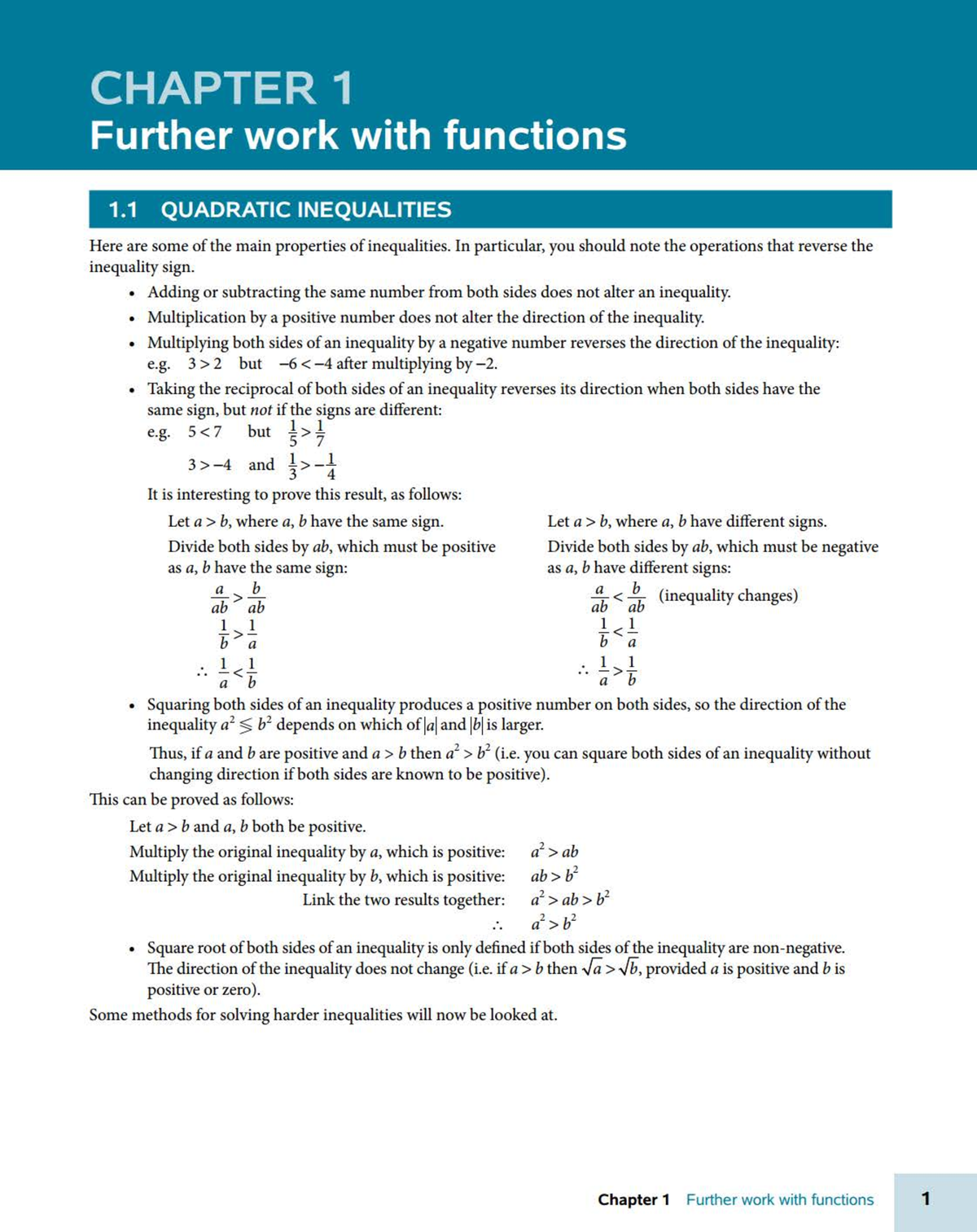 Fitz 3e ME 1 Ch 1 Further Work with Functions - Studocu