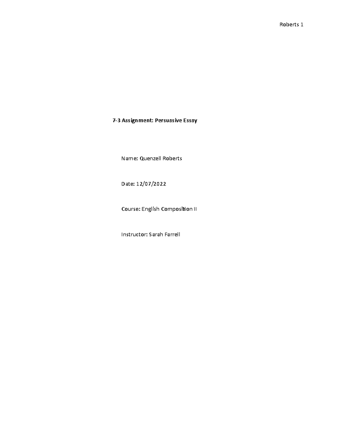 Assignment Persuasive Essay - My goal is to help come up with better ...