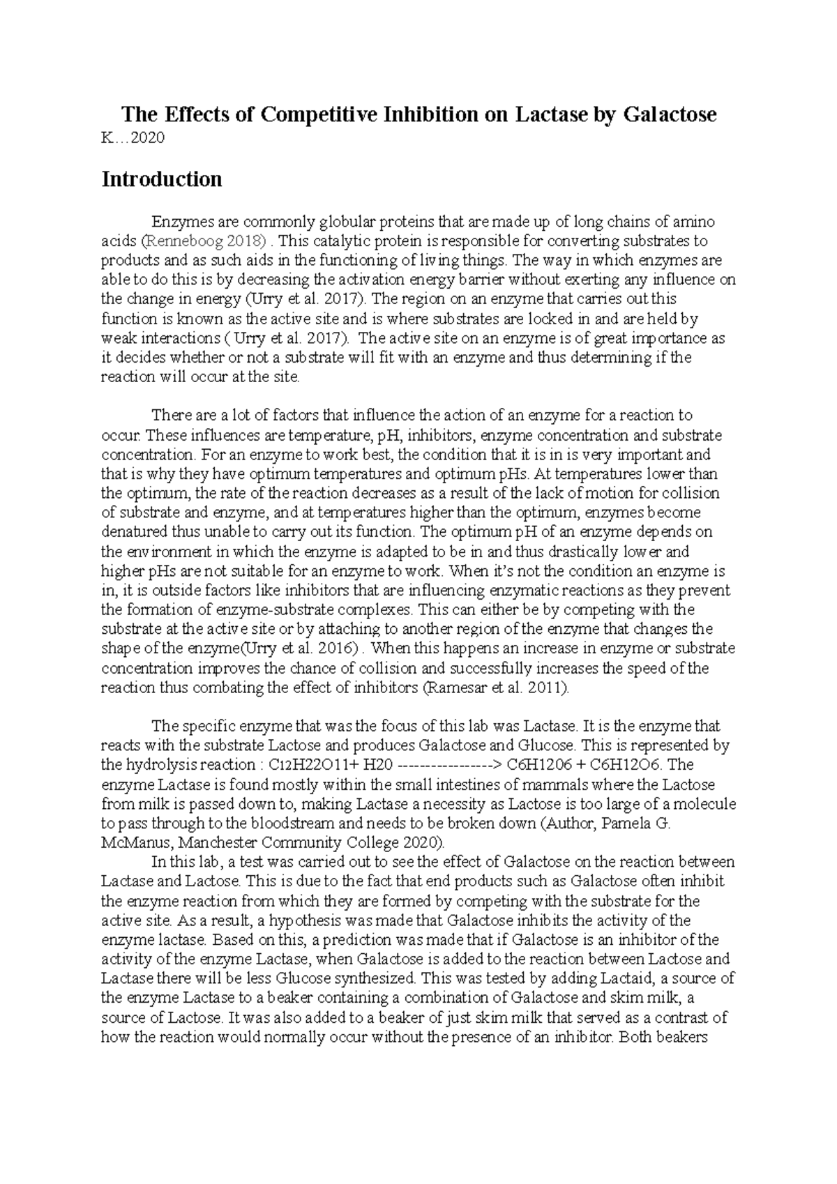 Sample lab report homework lab repot The Effects of Competitive