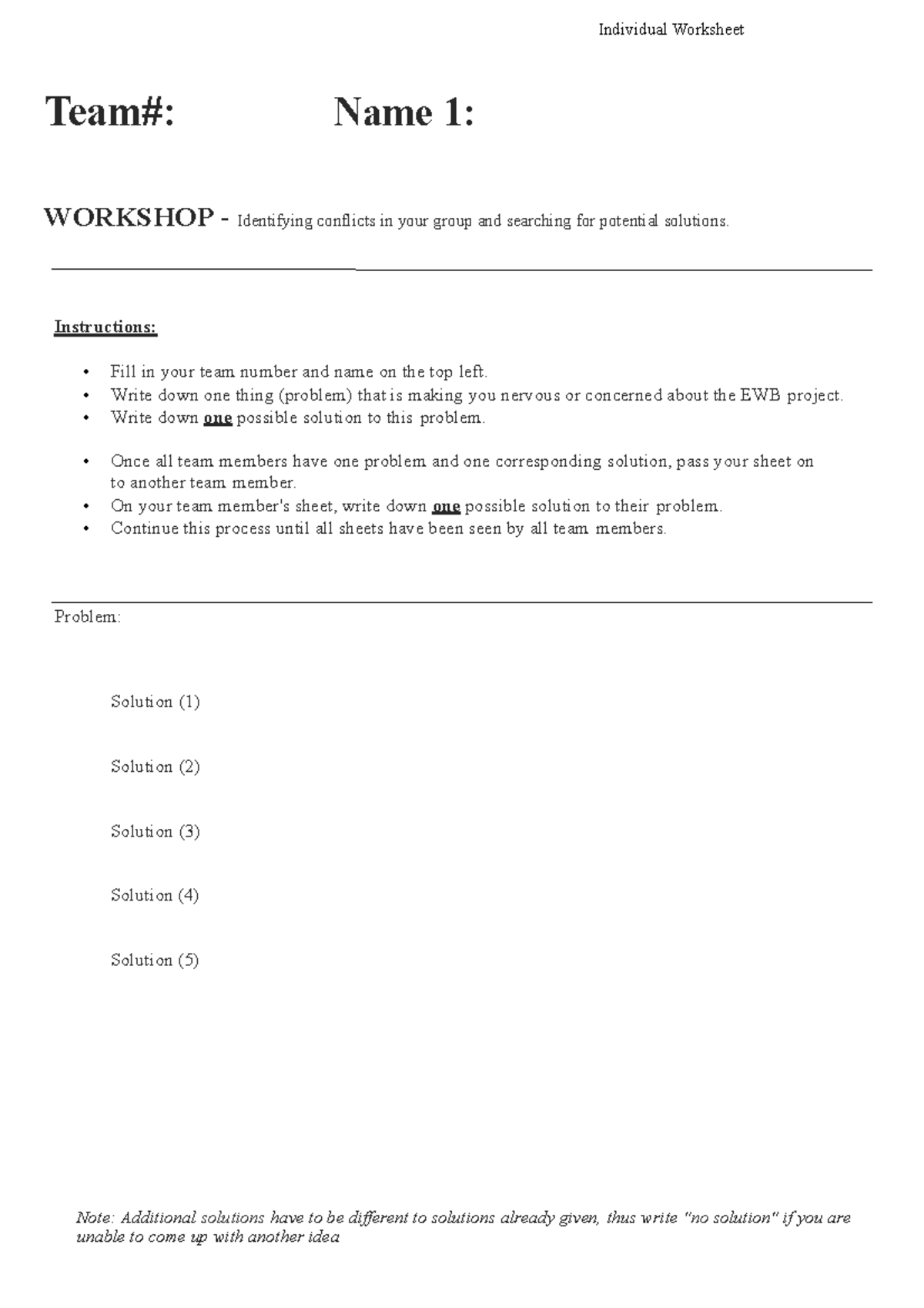 WSD-Individual worksheet - Team#: Name 1: WORKSHOP - Identifying ...