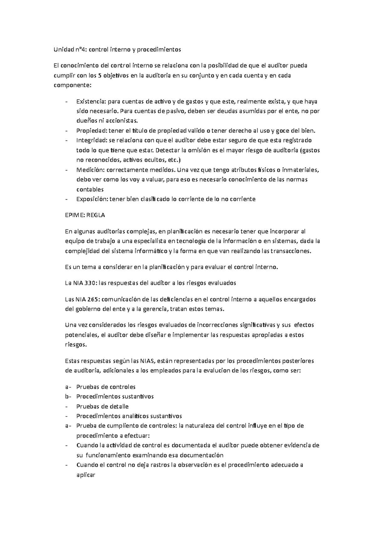 Unidad 4 control interno - Unidad n°4: control interno y procedimientos ...