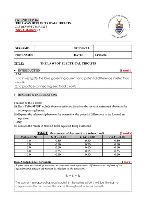 Online Exp02 - Simple Pendulum - Lab Report Template-1 - ONLINE EXP. 02 ...