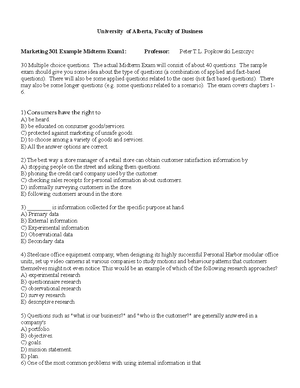 Midterm exam 2 2015, questions and answers - University of Alberta ...