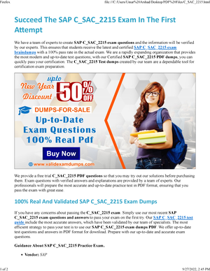 VCE C_SAC_2215 Exam Simulator