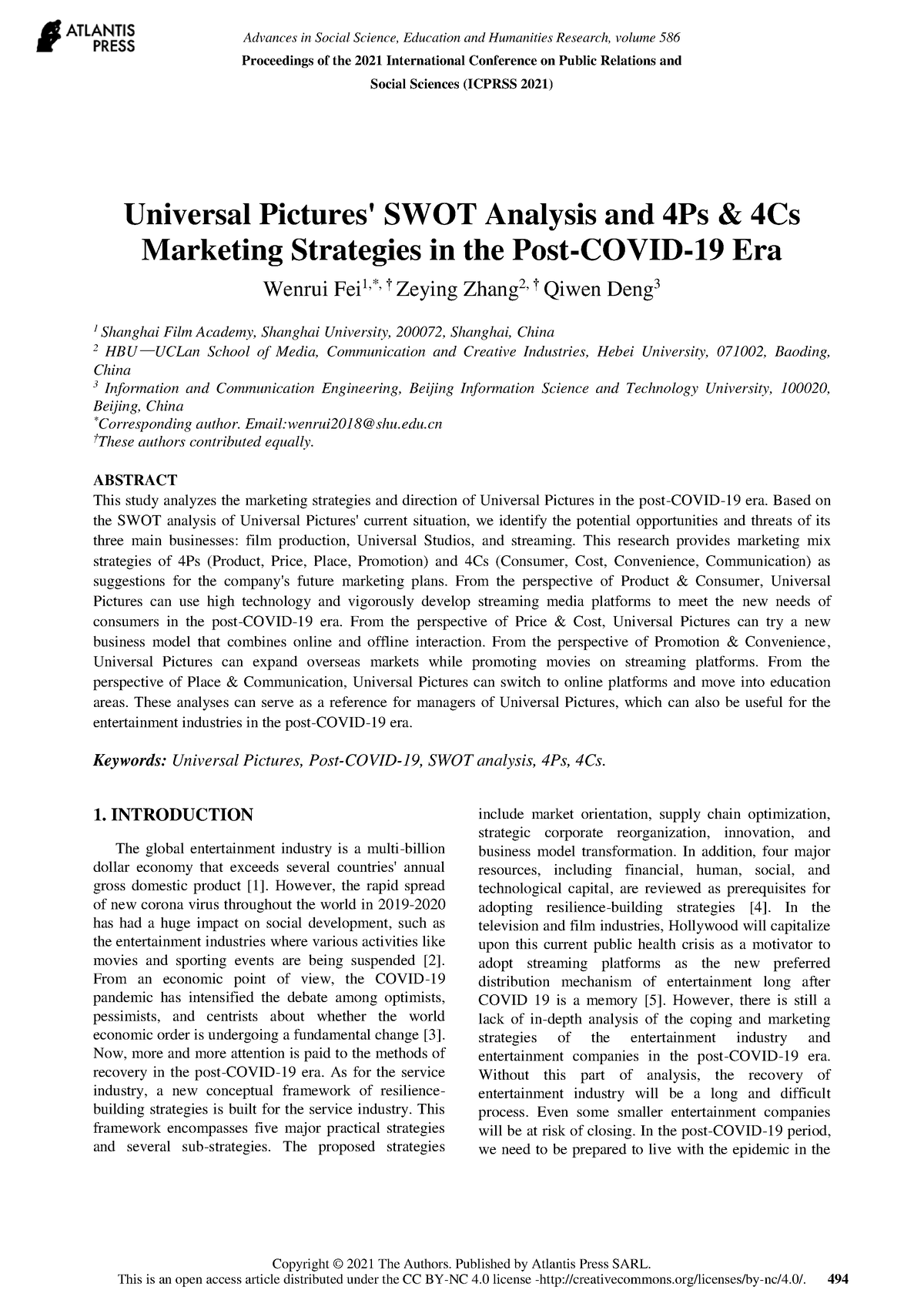 4Ps and 4Cs of Marketing Study - Universal Pictures' SWOT Analysis and ...