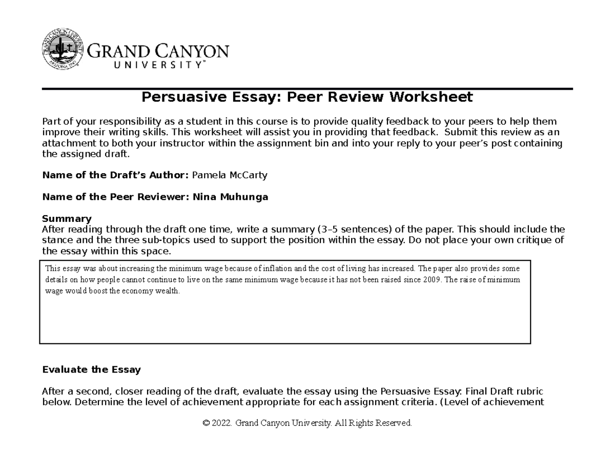 T 6 Peer Review Worksheet PHI105 PHI 105 GCU Studocu   Thumb 1200 927 