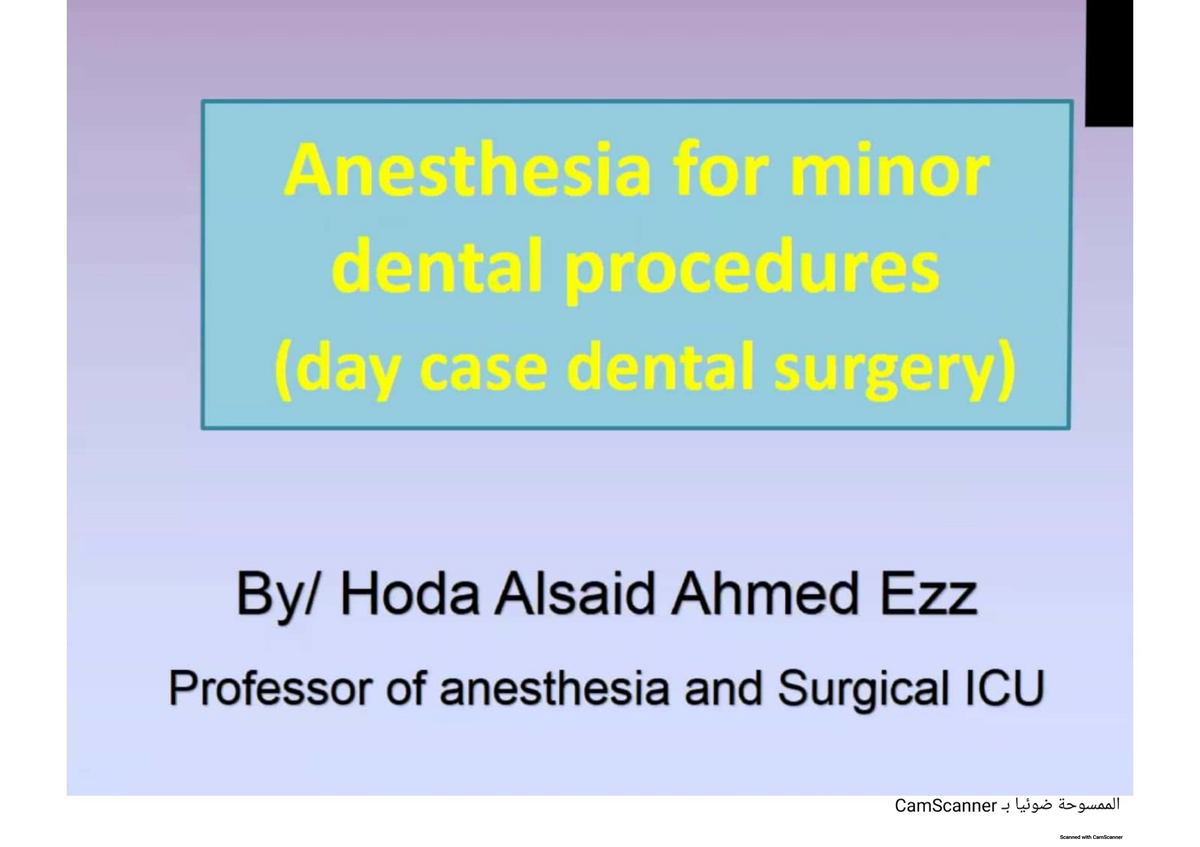 2 General Anaesthesia - Oral Surgery - Studocu